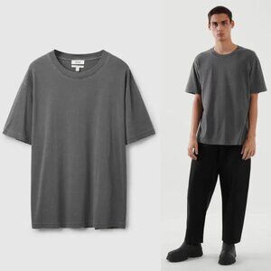 COS Dark Gray Oversized-Fit T-Shirt Size Small 41526